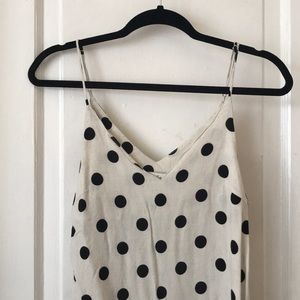 Polka Dot Scalloped Neck Tank